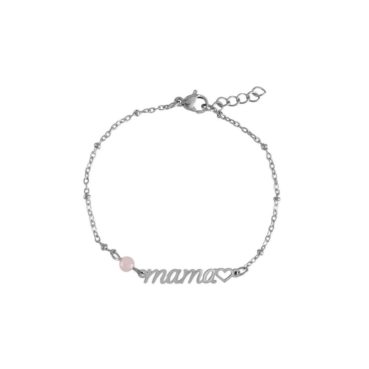 Mama & Rozenkwarts Armband - Zilver